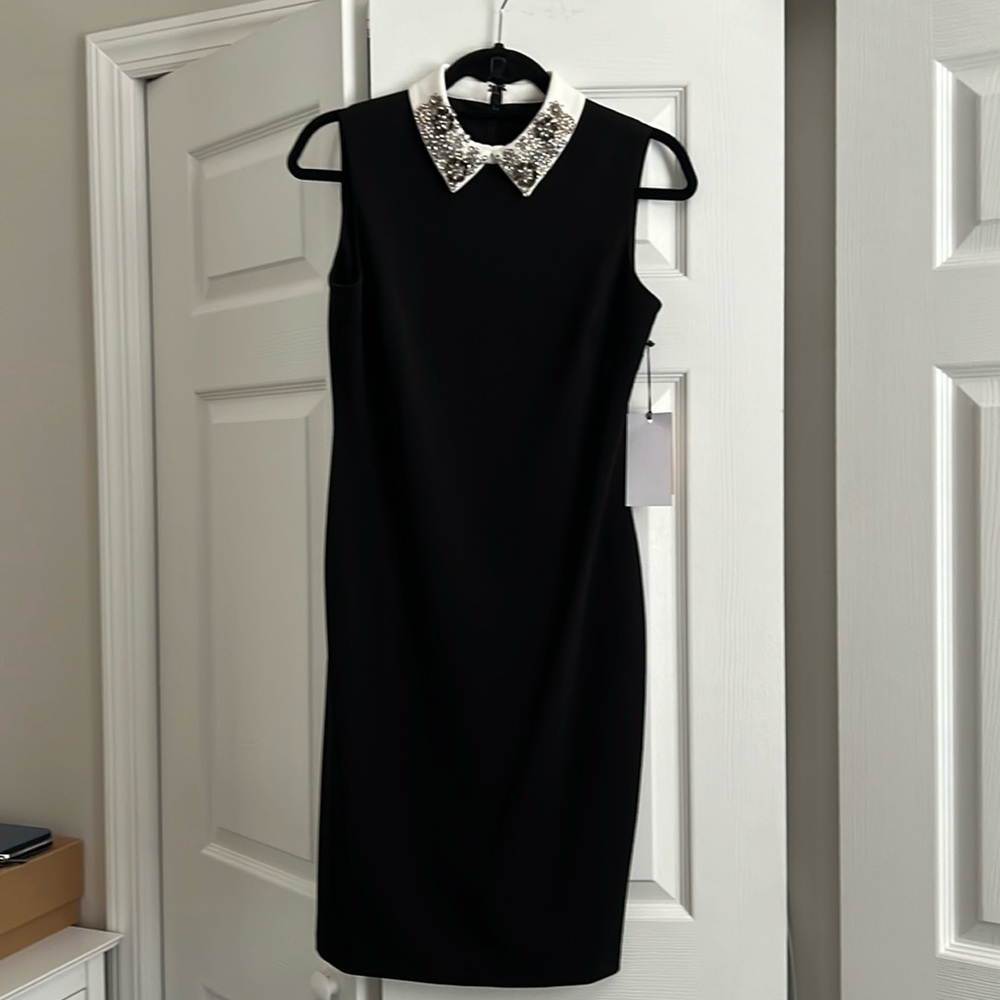 Ivanka Trump NWT Black sheath dress with embellish color